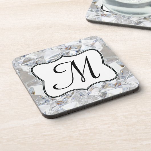 ダイヤモンドアイスクリスタルグリッツモノグラム飲料コースター コースター (左側)
