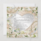 ダイヤモンドアンドパールホワイトローズキンセアニェラ 招待状 (正面)