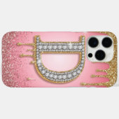 ダイヤモンドイニシャルDゴールドピンクギフトママ Case-Mate iPhoneケース (裏面 (横))