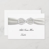 ダイヤモンドインフィニティ結婚ホワイトのテーブル座席表 招待状 (正面/裏面)