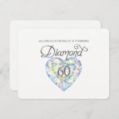 ダイヤモンドウェディングの愛が強いハートウォーターカラー 招待状 (正面/裏面)