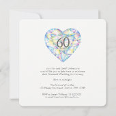 ダイヤモンドウェディングの愛はとても強い心の水彩画 招待状 (裏面)