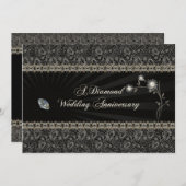 ダイヤモンドウェディングアニバーサリー招待状カード 招待状 (正面/裏面)