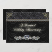 ダイヤモンドウェディングアニバーサリー招待状カード 招待状 (正面/裏面)