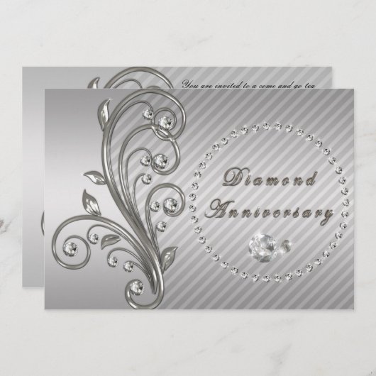 ダイヤモンドウェディングアニバーサリー招待状 招待状 (正面/裏面)