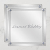 ダイヤモンドウェディングアニバーサリー招待状（銀） 招待状 (正面/裏面)