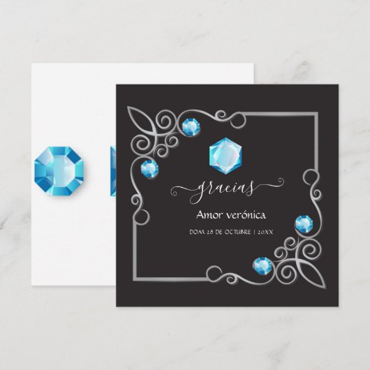 ダイヤモンドウェディング感謝カード サンキューカード (正面/裏面)