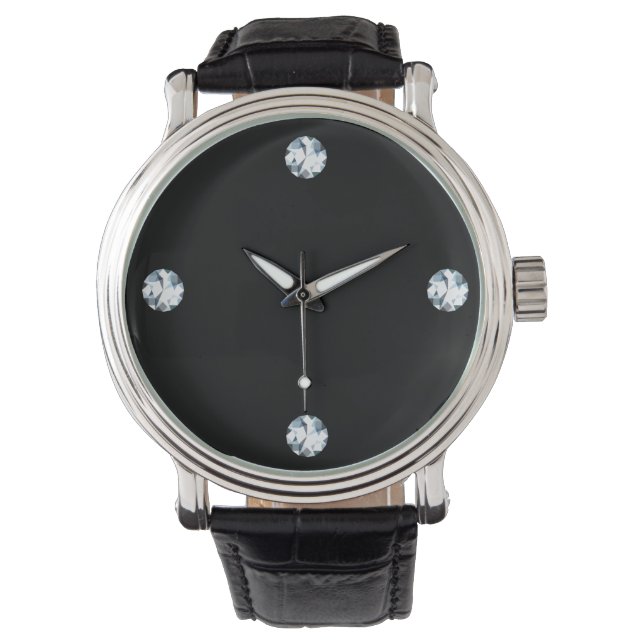 ダイヤモンドウォッチフェイクダイヤモンドルック 腕時計 (正面)