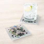 ダイヤモンドエッフェルタワーフローラ ガラスコースター (アングル)