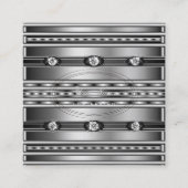 ダイヤモンドエレガントを使用した非常に黒と銀の効果 スクエア名刺 (正面)