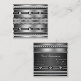 ダイヤモンドエレガントを使用した非常に黒と銀の効果 スクエア名刺