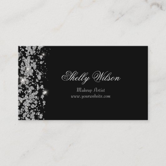 ダイヤモンドエレガントスパークルブラック 名刺 (正面)