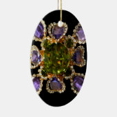 ダイヤモンドエレガントパープルグリーン宝石 セラミックオーナメント (右)