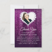 ダイヤモンドエレガントパープル葬儀サンキューカード サンキューカード (正面)