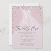 ダイヤモンドエレガントパールドレスピンク21日バッシュ 招待状 (正面)