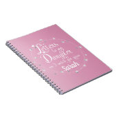 ダイヤモンドエレガントピンクブライトレターシックデザイン ノートブック (右側)