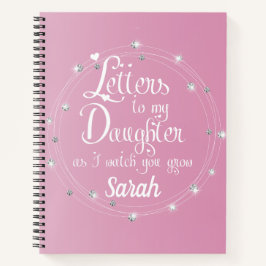 ダイヤモンドエレガントピンクブライトレターズデザイン ノートブック