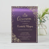ダイヤモンドエレガントフレームパープルキンセニェラ 招待状 (スタンド正面)
