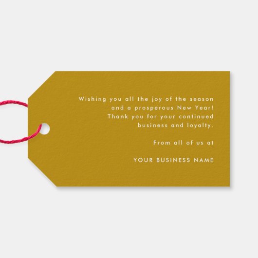 ダイヤモンドエレガントメリークリスマスビジネスイエロー ギフトタグ (裏面横)