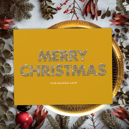 ダイヤモンドエレガントメリークリスマスビジネスイエロー シーズンカード