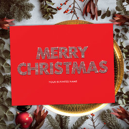 ダイヤモンドエレガントメリークリスマスビジネスレッド シーズンカード