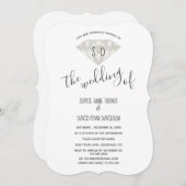 ダイヤモンドエレガント書道結婚式招待状 招待状 (正面/裏面)