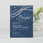ダイヤモンドエレガント真珠の未来ミセス・ブライダルシャワー 招待状 (スタンド正面)