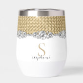 ダイヤモンドエレガント金ゴールドシャイニーモノグラムカスタム (背面)