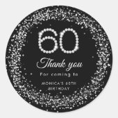 ダイヤモンドエレガント60th誕生日サンキューステッカー ラウンドシール (正面)