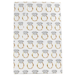 ダイヤモンドエンゲージメントウェディングリング ブラックゴールド ミディアムペーパーバッグ