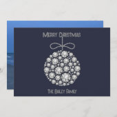 ダイヤモンドオーナメントズフラットホリデーカード シーズンカード (正面/裏面)