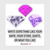 ダイヤモンドカスタム石の隣の文字 シール (シート)