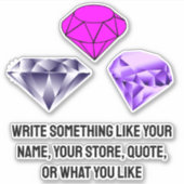 ダイヤモンドカスタム石の隣の文字 シール (正面)