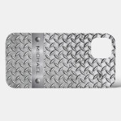 ダイヤモンドカットパターンメタルプレート Case-Mate iPhoneケース (裏面 (横))