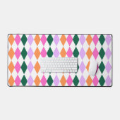 ダイヤモンドカラフルパターンミッドセンチュリーモダンレトロ デスクマット (キーボード&マウス)