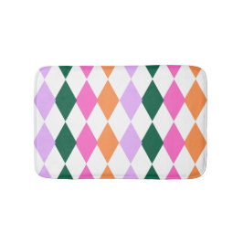 ダイヤモンドカラフルパターンミッドセンチュリーモダンレトロ バスマット