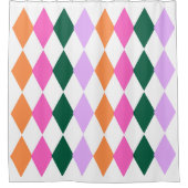 ダイヤモンドカラフルパターン中世紀半モダン期 シャワーカーテン (正面)