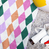 ダイヤモンドカラフルパターン中世紀半モダン期 ビーチタオル