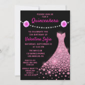 ダイヤモンドガウンピンクローズキンセモダンーニェラ 招待状 (正面)