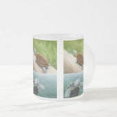 ダイヤモンドガメの曇らされたガラスのマグ フロストグラスマグカップ (正面右)