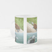 ダイヤモンドガメの曇らされたガラスのマグ フロストグラスマグカップ (正面左)