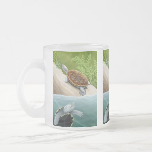 ダイヤモンドガメの曇らされたガラスのマグ フロストグラスマグカップ (左)