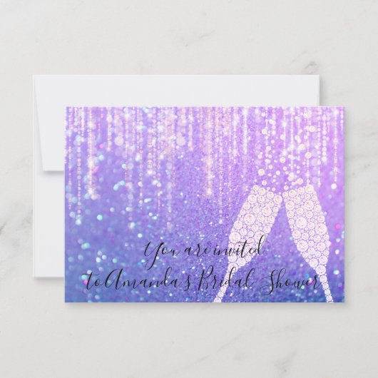 ダイヤモンドガラスバブルSweet16ブライダル結婚ズ 招待状 (正面)