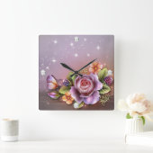 ダイヤモンドガールスクエアウォールクロック スクエア壁時計 (ホーム)