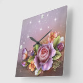 ダイヤモンドガールスクエアウォールクロック スクエア壁時計 (傾斜)