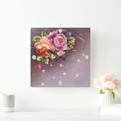 ダイヤモンドガール#2角壁時計 スクエア壁時計 (ホーム)