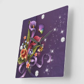 ダイヤモンドガール#3角壁時計 スクエア壁時計 (傾斜)