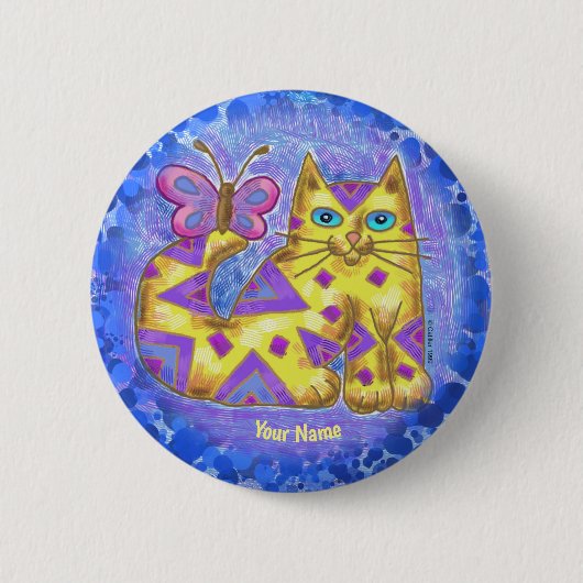 ダイヤモンドキャットピン 缶バッジ (正面)