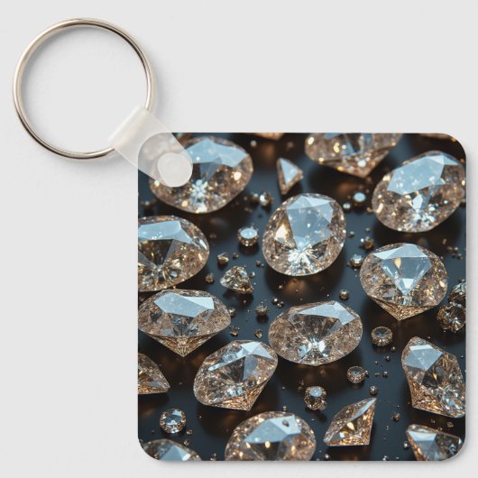 ダイヤモンドキーホルダーは実在ダイヤモンドの高級 キーホルダー (正面)