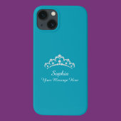 ダイヤモンドクラウン、名前、メッセージ、ティール（緑がかった色） Case-Mate iPhoneケース